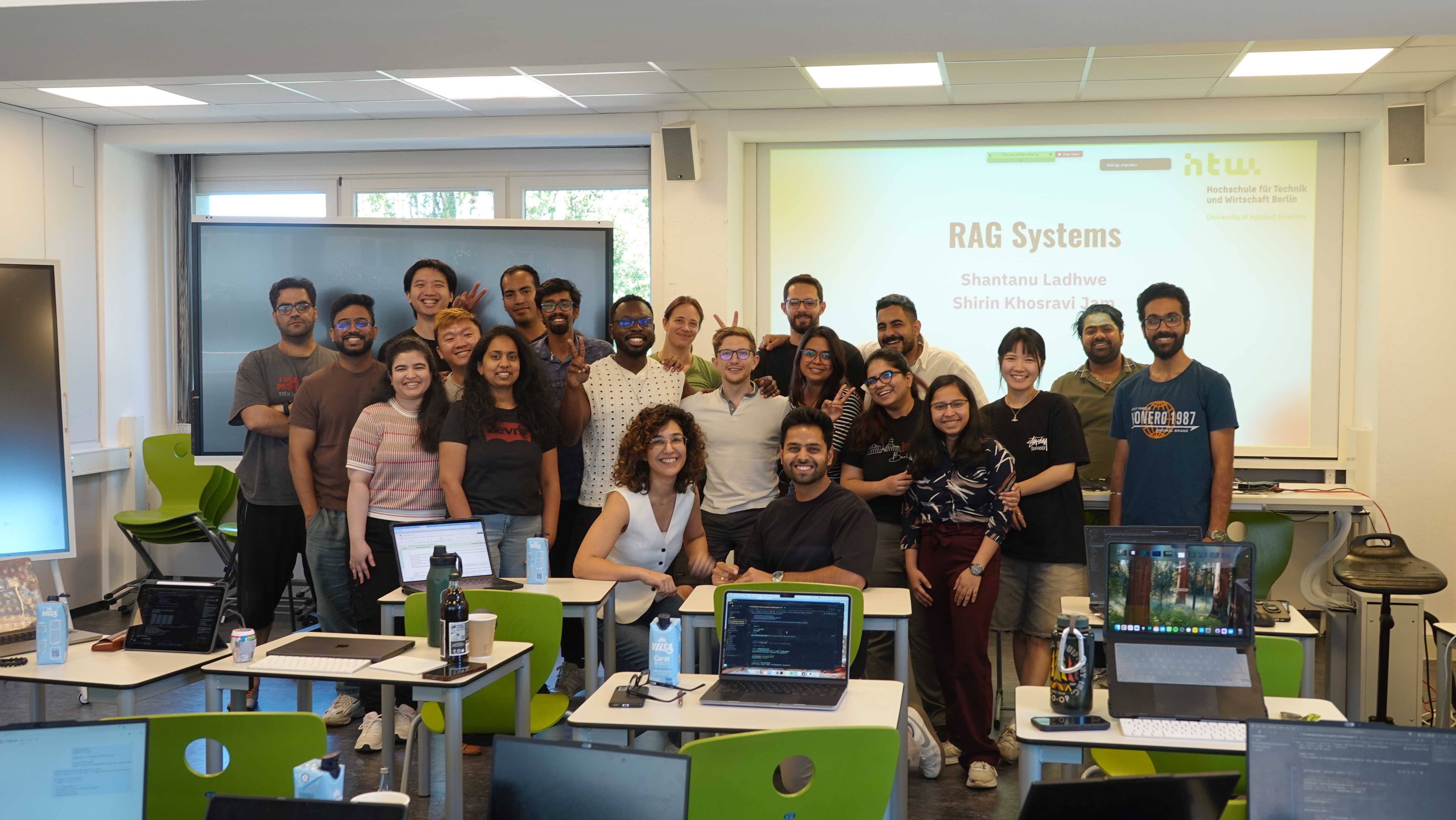 Jam With AI instructors and participants after a hands-on RAG systems workshop at HTW Berlin